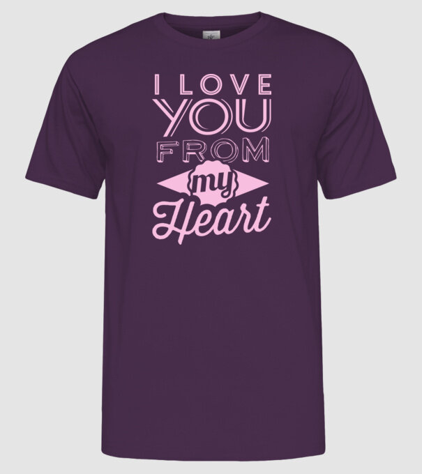 love you from model mov pe tricou