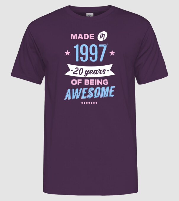 Made in - 1997 model mov pe tricou