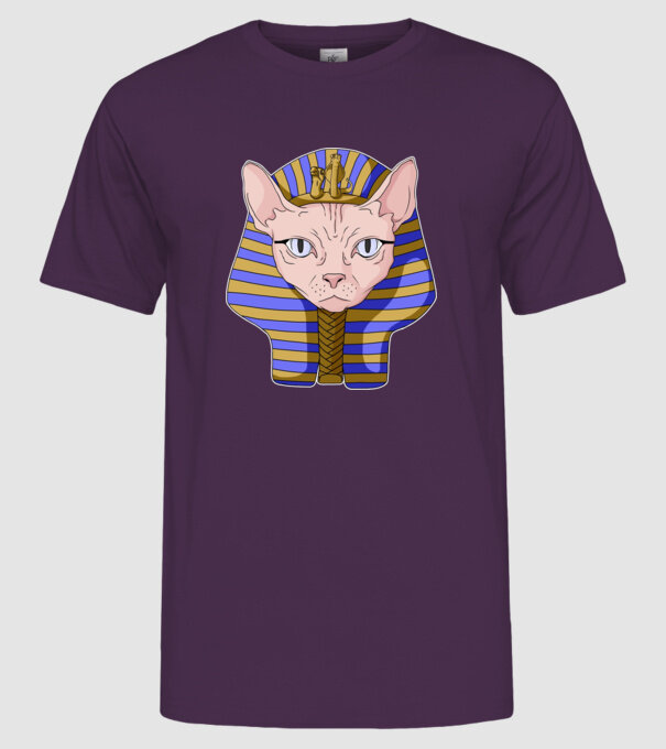 sphynx cat pharaoh model mov pe tricou