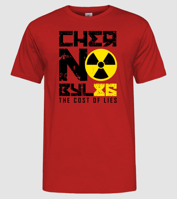 'Chernobyl ''86' model roșu pe tricou