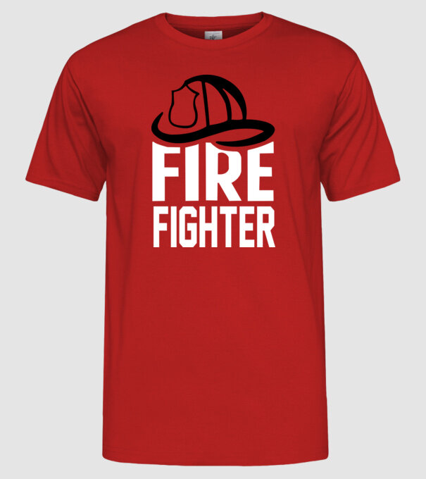 Fire fighter model roșu pe tricou
