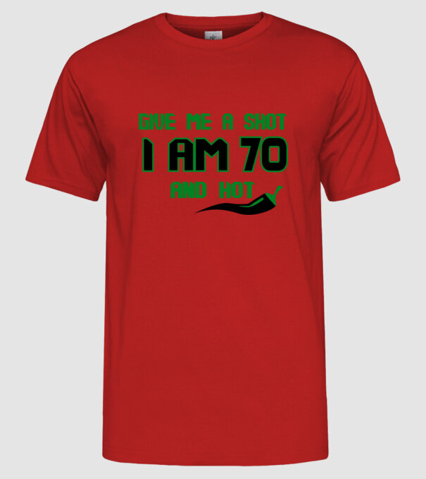 Give me a shot - 70 model roșu pe tricou
