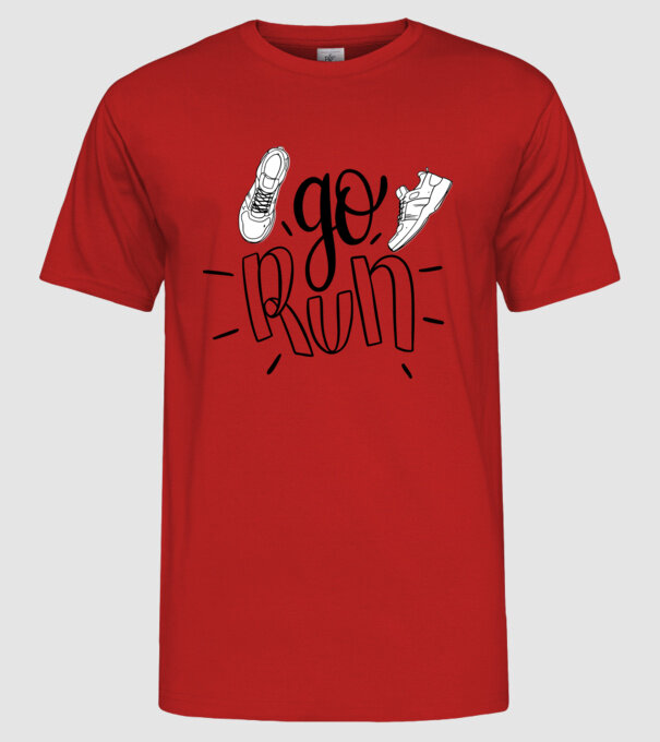 Go run 2c model roșu pe tricou