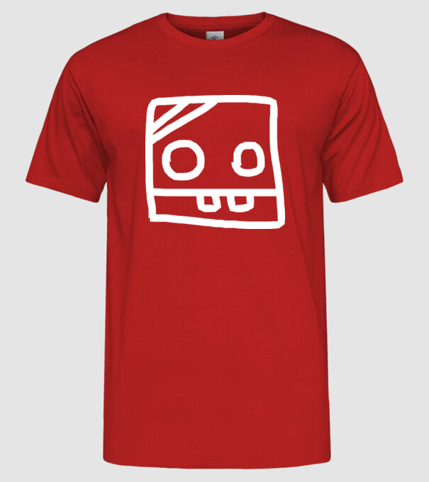 model roșu pe tricou