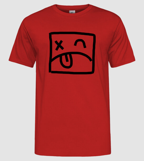 model roșu pe tricou