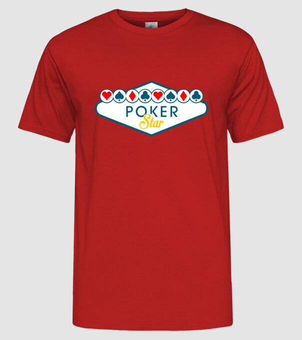 Star Poker model roșu pe tricou