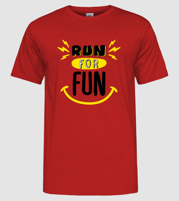 Run for fun model roșu pe tricou
