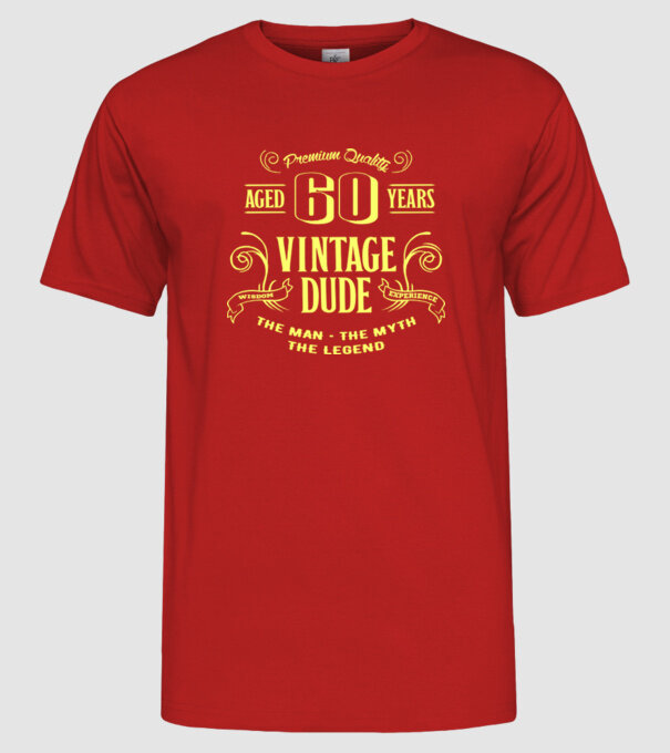 Vintage Dude - 60 model roșu pe tricou