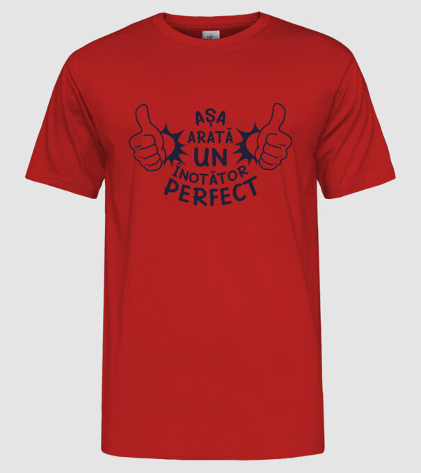 Așa arată un ÎNOTĂTOR perfect model roșu pe tricou
