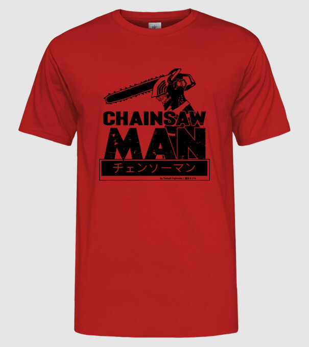 CSM - Chainsaw Man model roșu pe tricou