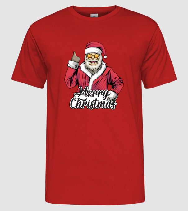 Merry christmas Santa model roșu pe tricou