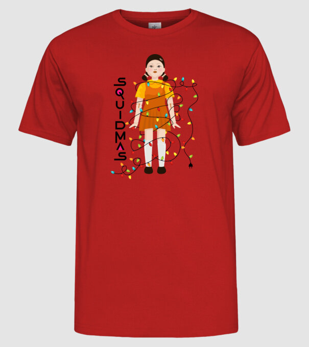 squidmas girl model roșu pe tricou