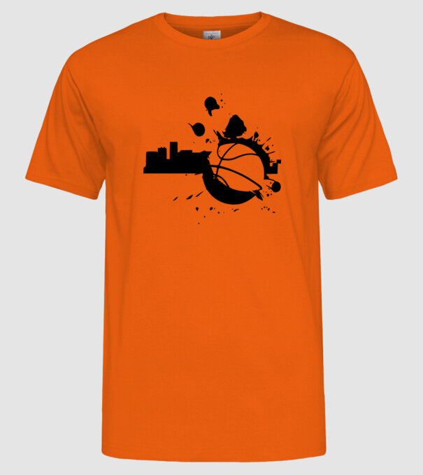 basket-1sz model portocaliu pe tricou