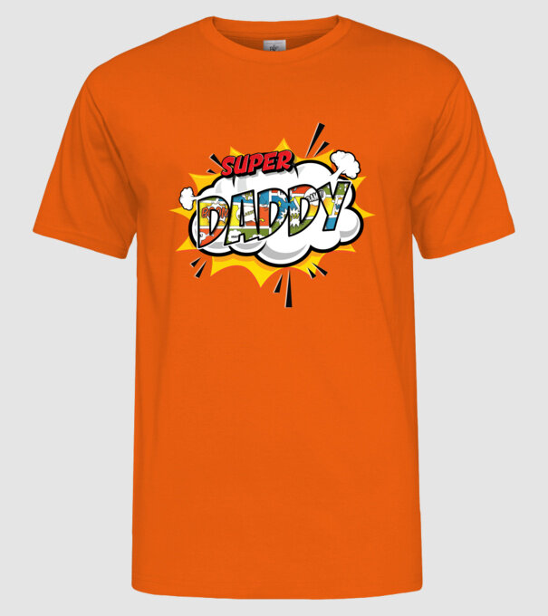 Comic Daddy model portocaliu pe tricou