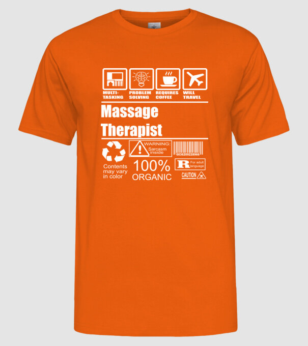 Massage teraphist model portocaliu pe tricou