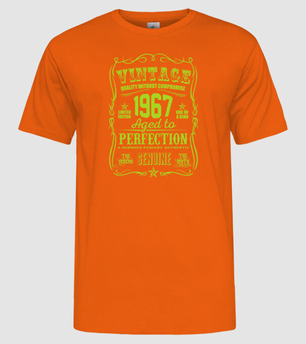 Vintage Perfection - 1967 model portocaliu pe tricou