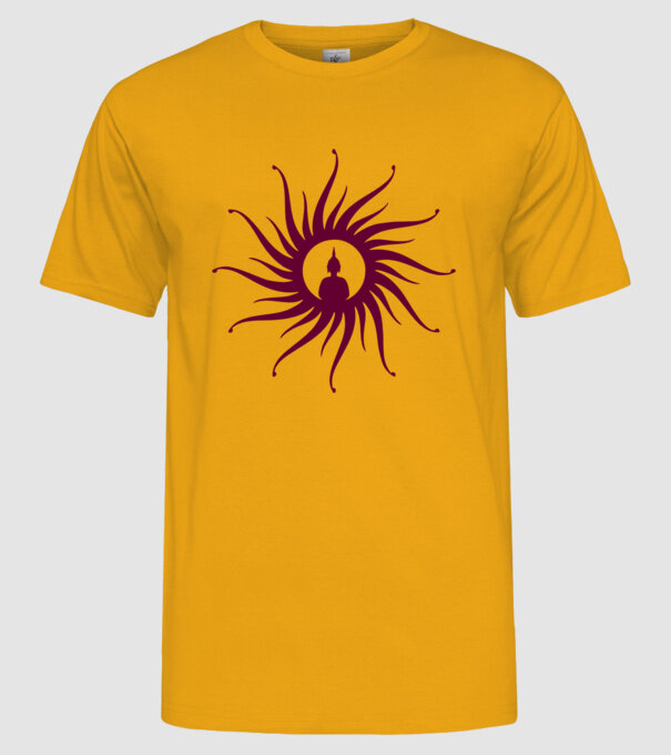 buddha circle model galben pe tricou