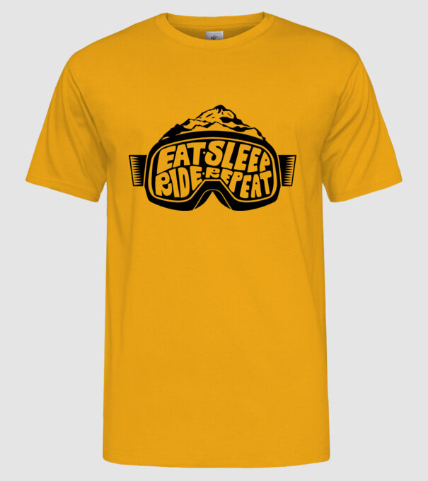 Eat sleep ride repeat model galben pe tricou