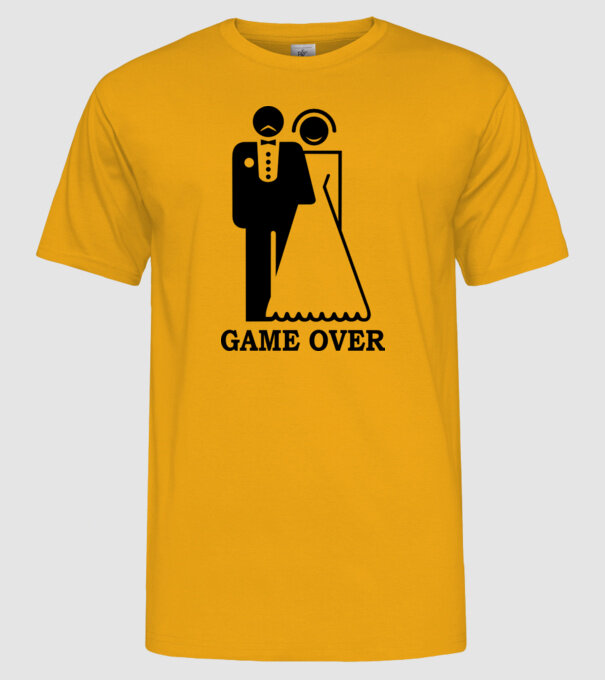 Game over model galben pe tricou