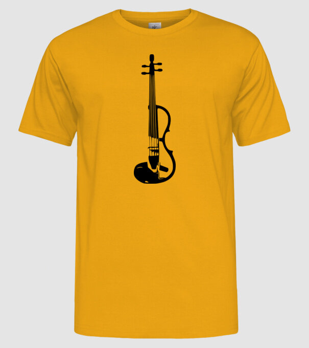 Vioară model galben pe tricou