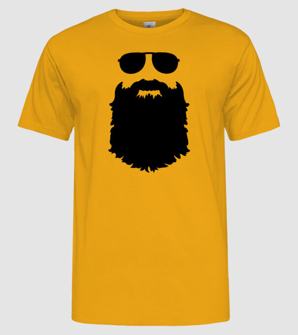 Barbă Hipster model galben pe tricou