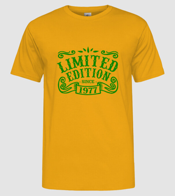 Limited edition 1977 model galben pe tricou