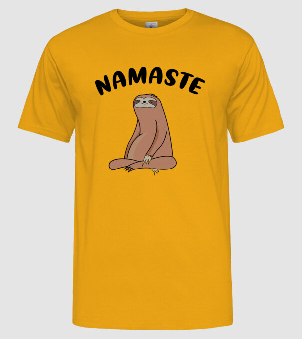 Leneș meditând model galben pe tricou