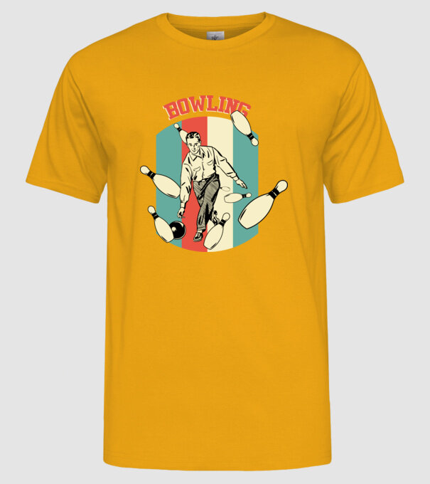 Retro Bowling model galben pe tricou