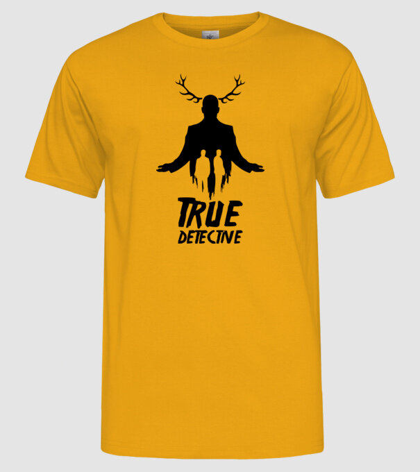 True Detective model galben pe tricou