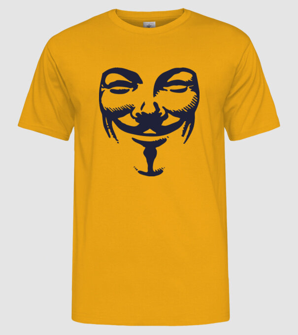 vendetta mask model galben pe tricou