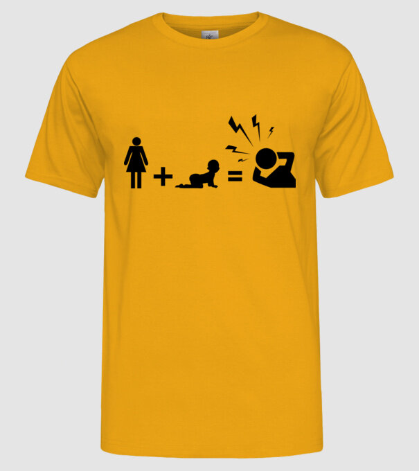 WIFE KIDS model galben pe tricou