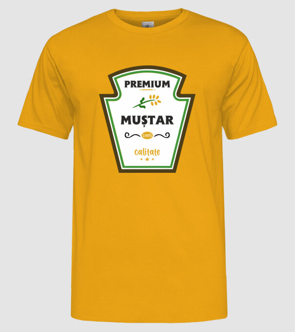 muștar premium - calitate model galben pe tricou