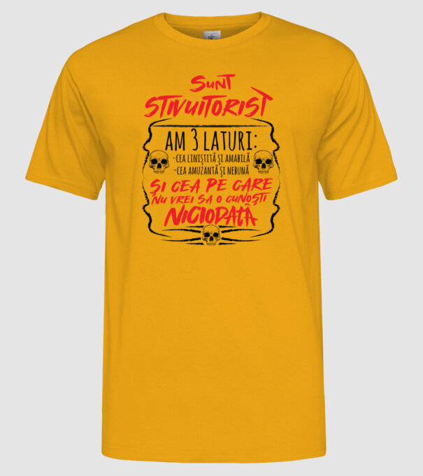 sunt stivuitorist am 3 laturi model galben pe tricou