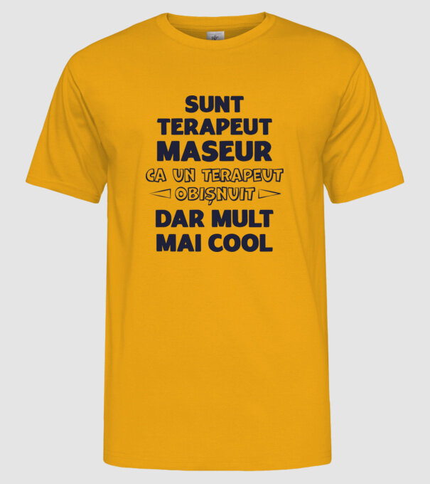 sunt terapeut maseur, ca un terapeut obișnuit, dar mult mai cool model galben pe tricou
