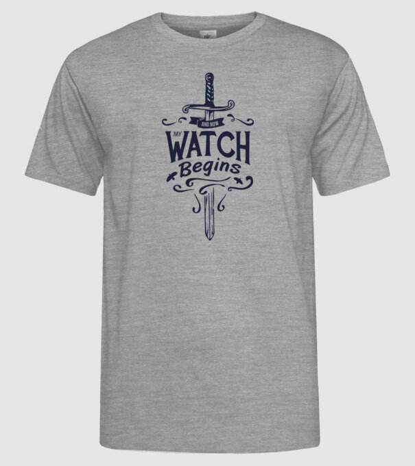 And now my watch begins model gri pe tricou