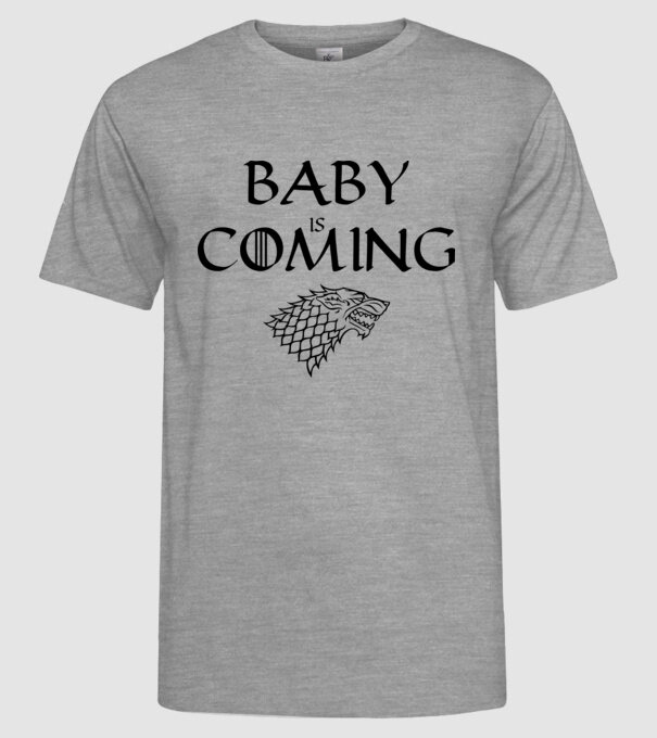 Baby is coming model gri pe tricou