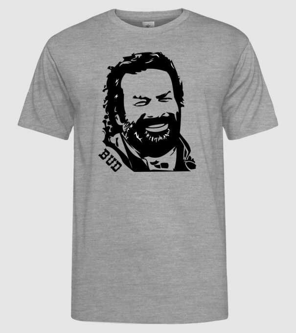 Față Bud Spencer model gri pe tricou