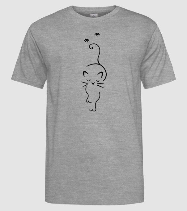 Cat walk model gri pe tricou