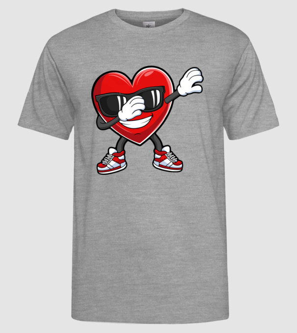 Dab inima model gri pe tricou