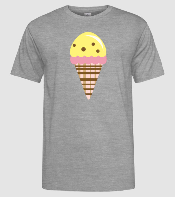 înghețată model gri pe tricou