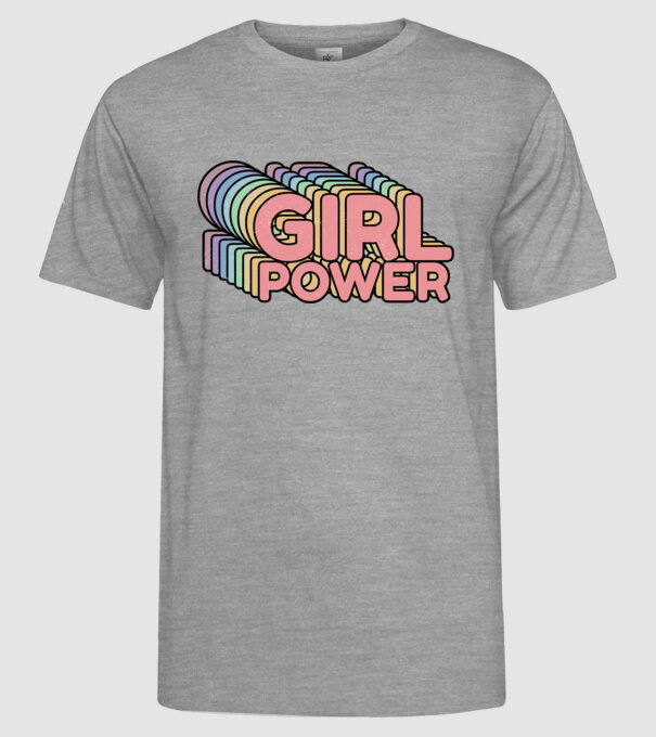 Girl power model gri pe tricou