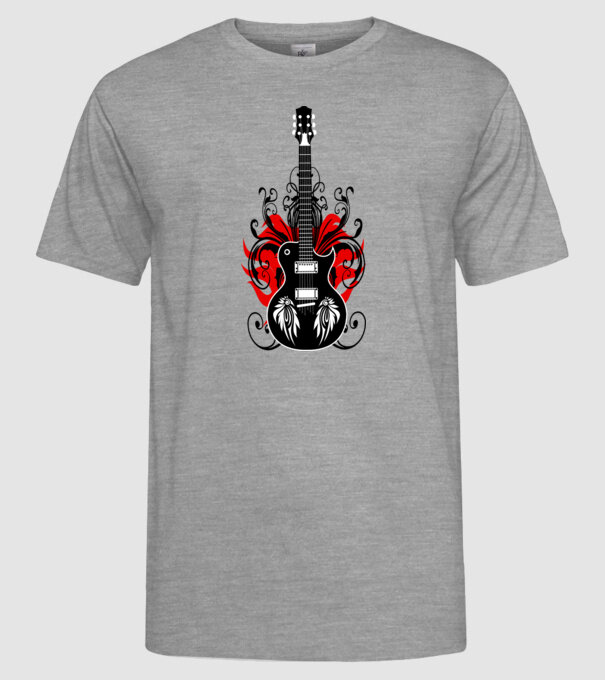 Chitară model gri pe tricou