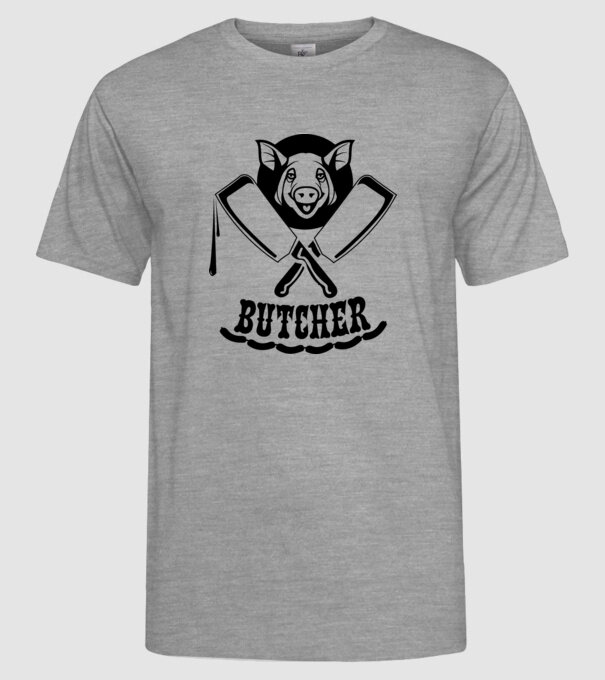 Măcelar model gri pe tricou