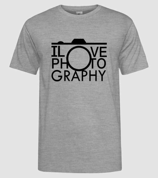 I love photography model gri pe tricou