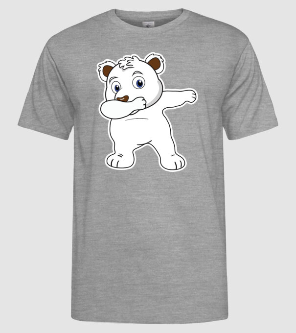 Urs polar DAB model gri pe tricou