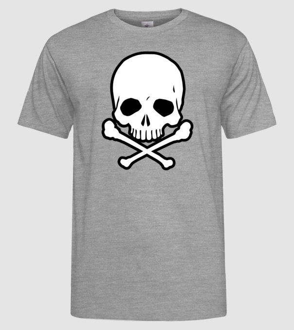 Craniu model gri pe tricou