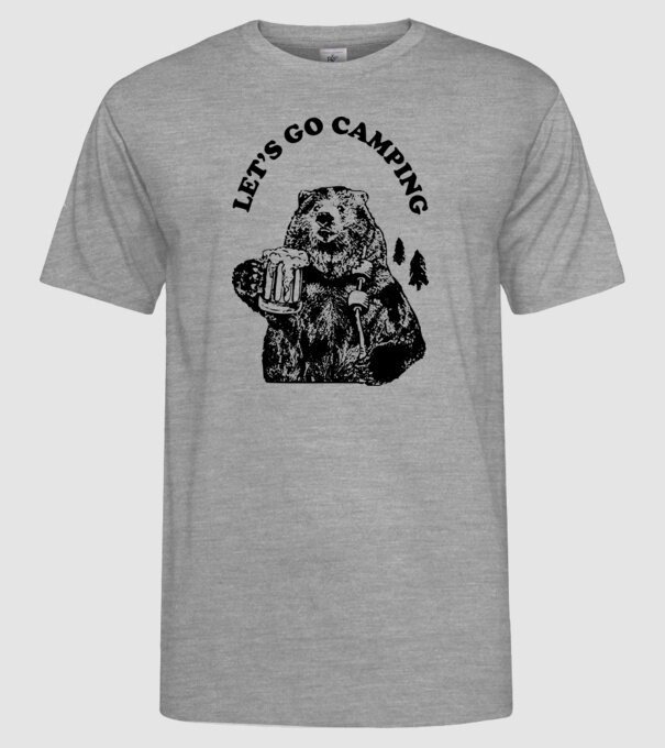 Lets go camping model gri pe tricou
