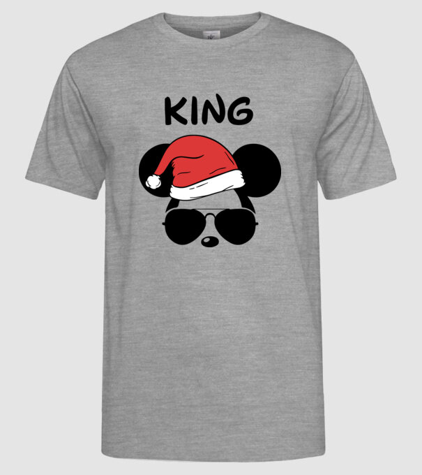 mickey santa king model gri pe tricou