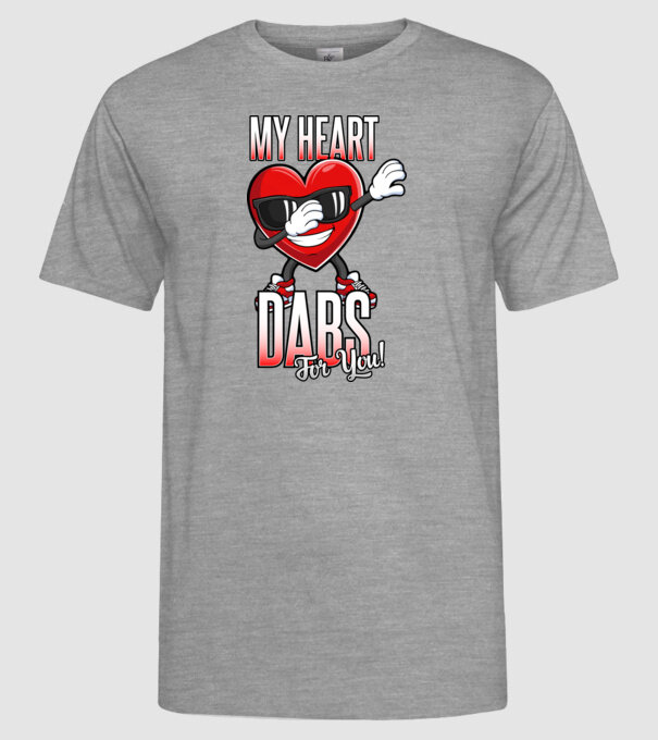 My Heart Dabs For You model gri pe tricou