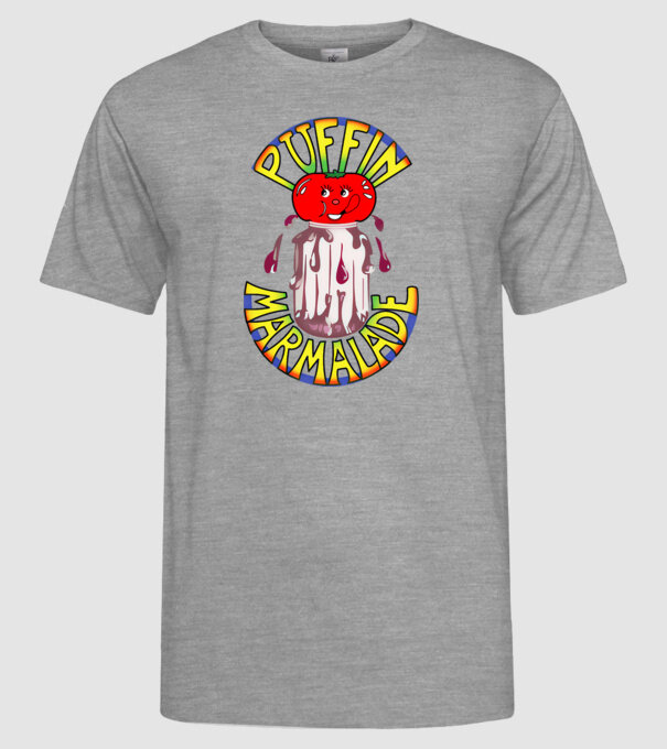 Gem puffin model gri pe tricou